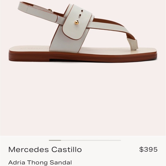 Mercedes Castillo Women’s Cream ADRIA  Napa Thong  LEATHER FLAT SANDAL 8/38 - Picture 15 of 15